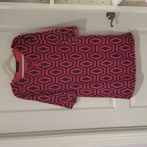 Hot pink dark gray dress